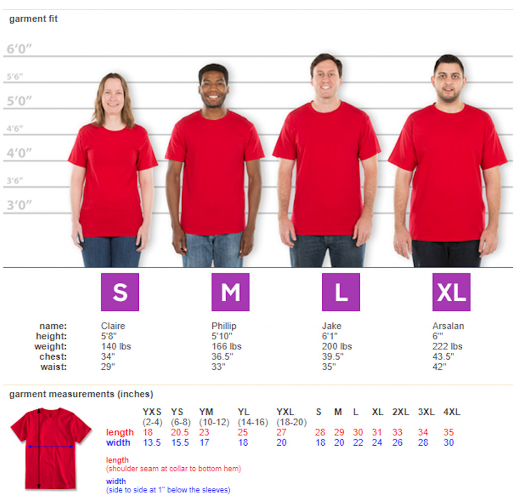 T-Shirt Sizes - Coles Family Reunion